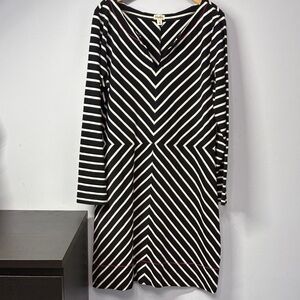 Hatley Black & White Chevron Long Sleeve Dress